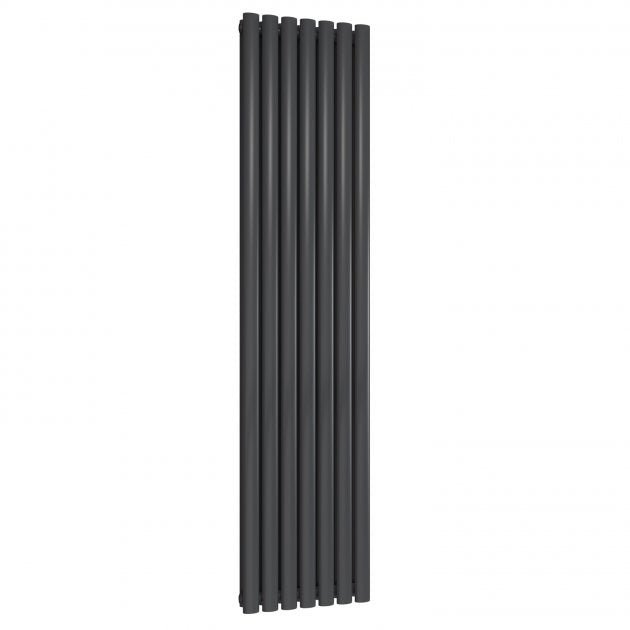 Reina Neval Double Vertical 1800mm High x 404mm Wide Aluminium Radiator - Anthracite - A - NVL18040DA - TAP 'N' SHOWER