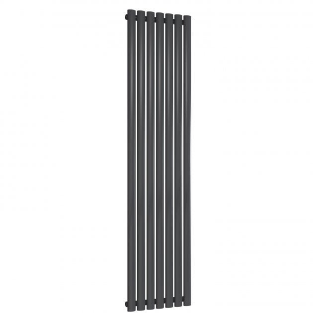 Reina Neval Single Vertical 1800mm High x 404mm Wide Aluminium Radiator - Anthracite - A - NVL18040SA - TAP 'N' SHOWER