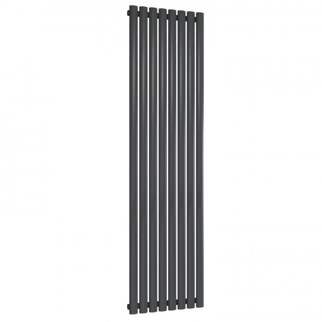 Reina Neval Single Vertical 1800mm High x 463mm Wide Aluminium Radiator - Anthracite - A - NVL18046SA - TAP 'N' SHOWER