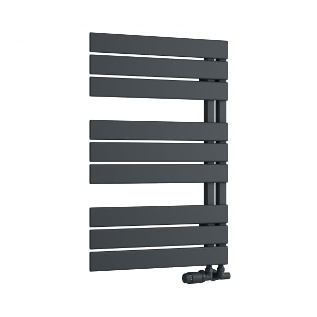 Reina Pettino 823mm High x 550mm Flat Panel Heated Towel Rail Wide - Anthracite - RND - PTN082A - TAP 'N' SHOWER