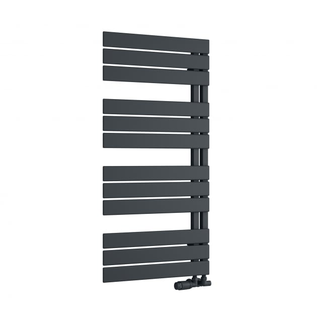 Reina Pettino 1124mm High x 550mm Wide Flat Panel Heated Towel Rail - Anthracite - RND - PTN112A - TAP 'N' SHOWER