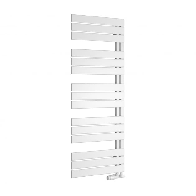 Reina Pettino 1424mm High x 550mm Wide Flat Panel Heated Towel Rail - White - RND - PTN142W - TAP 'N' SHOWER