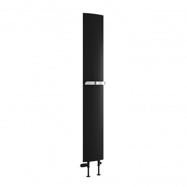 Reina Picoli Vertical 1800mm High x 280mm Wide Designer Radiator - Black - RND - PCL180K - TAP 'N' SHOWER