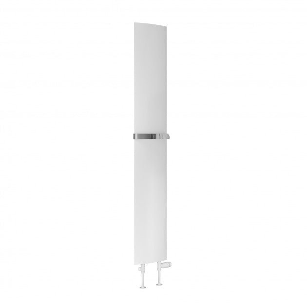 Reina Picoli Vertical 1500mm High x 280mm Wide Designer Radiator - White - RND - PCL150W - TAP 'N' SHOWER