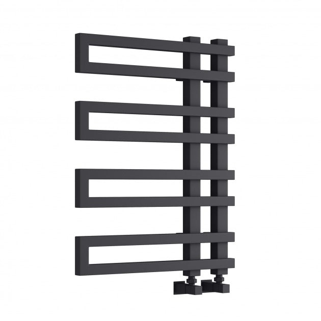 Reina Pietra 720mm High x 530mm Wide Designer Heated Towel Rail - Anthracite - RND - PTR0725A - TAP 'N' SHOWER