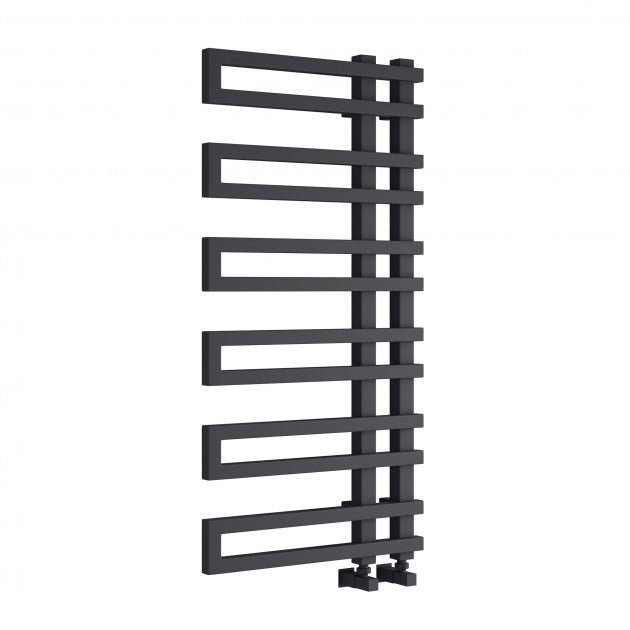 Reina Pietra 1100mm High x 530mm Wide Designer Heated Towel Rail - Anthracite - RND - PTR1105A - TAP 'N' SHOWER