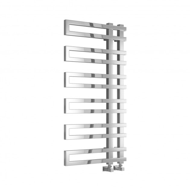 Reina Pietra 1100mm High x 530mm Wide Designer Heated Towel Rail - Chrome - RND - PTR1105C - TAP 'N' SHOWER