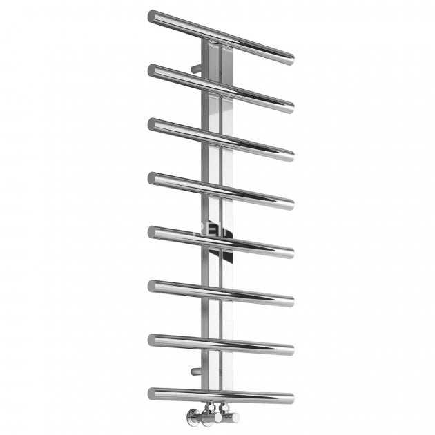 Reina Pizzo Designer Modern Stainless Steel Heated Towel Rail 1000mm High x 600mm Wide - Polished - RNS-PZ610