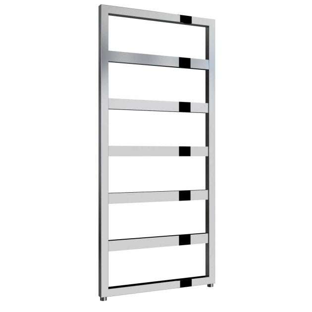 Reina Rezzo Designer Vertical Heated Towel Rail 1100mm High x 550mm Wide - Chromne - RND - REZ110055 - TAP 'N' SHOWER