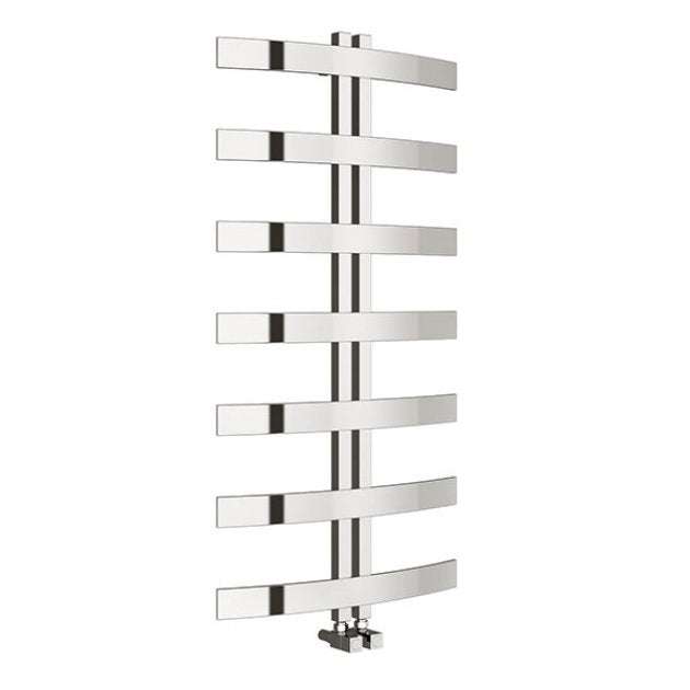 Reina Riesi Designer Vertical Heated Towel Rail 1200mm High x 600mm Wide - Polished - RNS - RIE612 - TAP 'N' SHOWER
