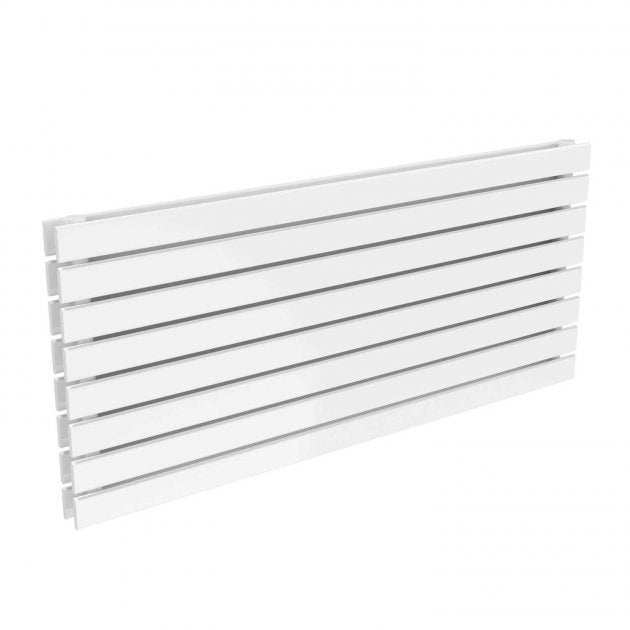 Reina Rione Designer Modern Double Horizontal Radiator 550mm High x 1200mm Wide - White - RND - RNE1200D - TAP 'N' SHOWER