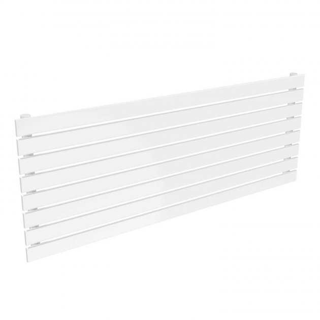 Reina Rione Modern Designer Horizontal Single Radiator 544mm High x 1400mm Wide - White - RND-RNE1400