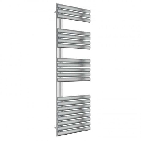 Reina Scalo Designer Modern Stainless Steel Heated Towel Rail 1535mm High x 500mm Wide - Brushed - RNS-SC515B