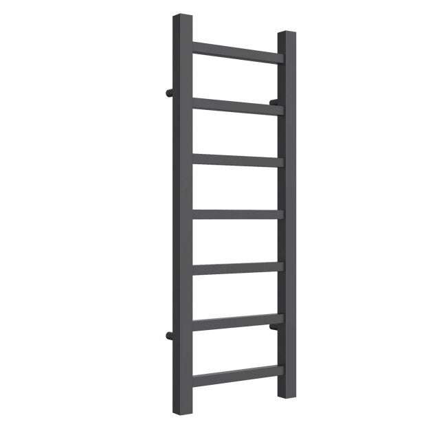 Reina Serena Modern Square Tube Heated Straight Towel Rail 800mm High x 300mm Wide - Anthracite - RND-SRN3080A
