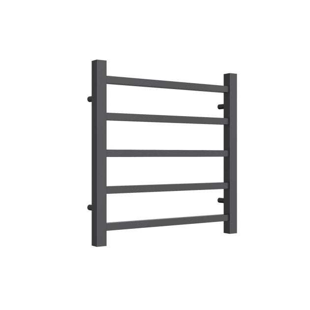 Reina Serena Modern Square Tube Heated Straight Towel Rail 500mm High x 500mm Wide - Anthracite - RND-SRN5050A