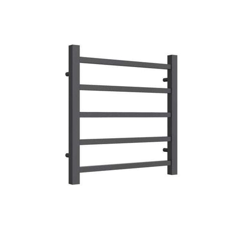 Reina Serena Modern Square Tube Heated Straight Towel Rail 500mm High x 500mm Wide - Anthracite - RND-SRN5050A
