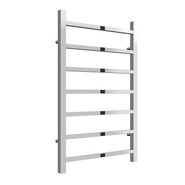 Reina Serena Modern Square Tube Heated Towel Rail 800mm High x 500mm Wide - Chromne - RND-SRN5080