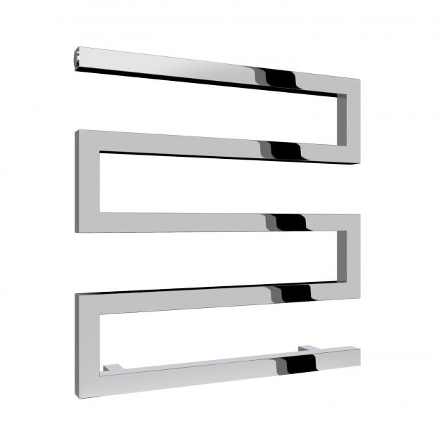 Reina Serpe 510mm High x 500mm Wide Designer Heated Towel Rail - Chrome - RND - SRP0515 - TAP 'N' SHOWER
