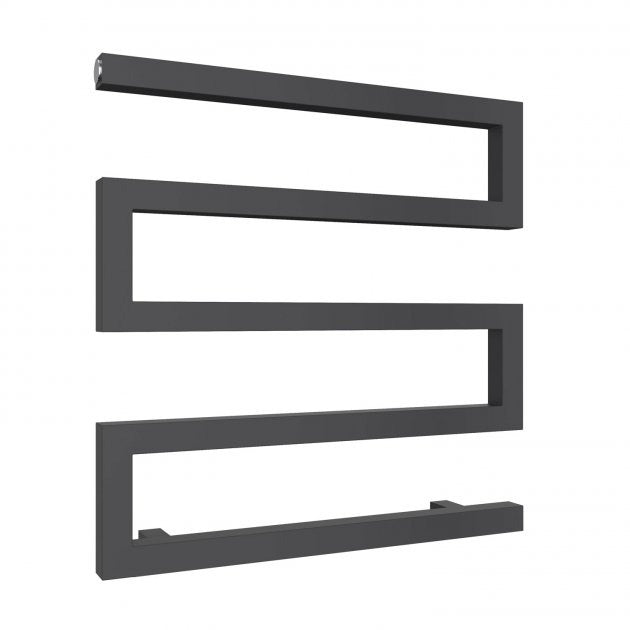Reina Serpe 510mm High x 500mm Wide Designer Heated Towel Rail - Anthracite - RND - SRP0515A - TAP 'N' SHOWER