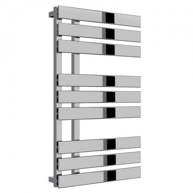 Reina Sesia Designer Modern Heated Towel Rail 860mm High x 500mm Wide - Chromne - RND - SS508 - TAP 'N' SHOWER