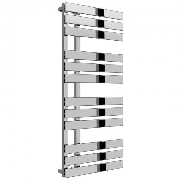 Reina Sesia Designer Modern Heated Towel Rail 1180mm High x 500mm Wide - Chromne - RND - SS511 - TAP 'N' SHOWER