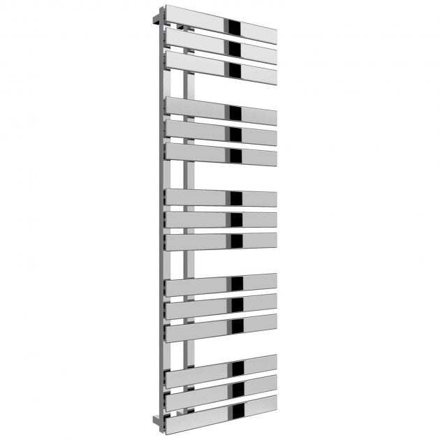 Reina Sesia Designer Modern Heated Towel Rail 1500mm High x 500mm Wide - Chromne - RND-SS515