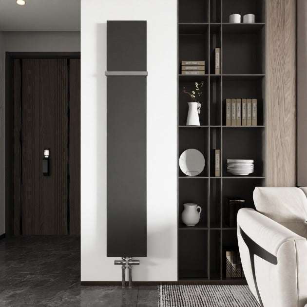 Reina Slimline Vertical Designer Flat Panel Radiator 1770mm High x 300mm Wide - Anthracite - RND - SLN17703A - TAP 'N' SHOWER