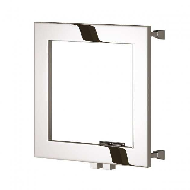 Reina Square Designer Modern Stainless Steel Heated Towel Rail 450mm High x 450mm Wide - Polished - RNS-SQR4545