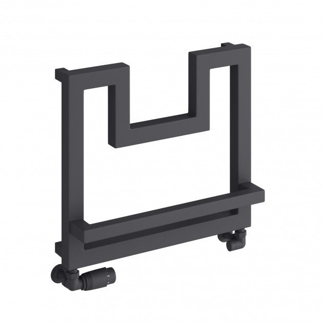 Reina Ticino Designer 450mm High x 500mm Wide Heated Towel Rail - Anthracite - RND - TCN4550A - TAP 'N' SHOWER