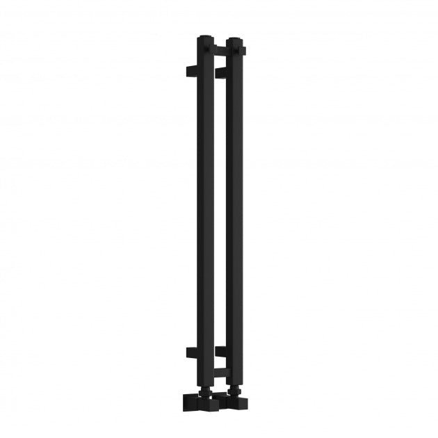 Reina Todi 800mm High x 108mm Wide Designer Heated Towel Rail - Black - RND - TDI080010K - TAP 'N' SHOWER