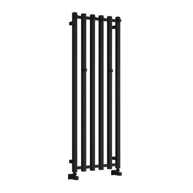 Reina Todi 1200mm High x 415mm Wide Designer Heated Towel Rail - Black - RND - TDI120041K - TAP 'N' SHOWER