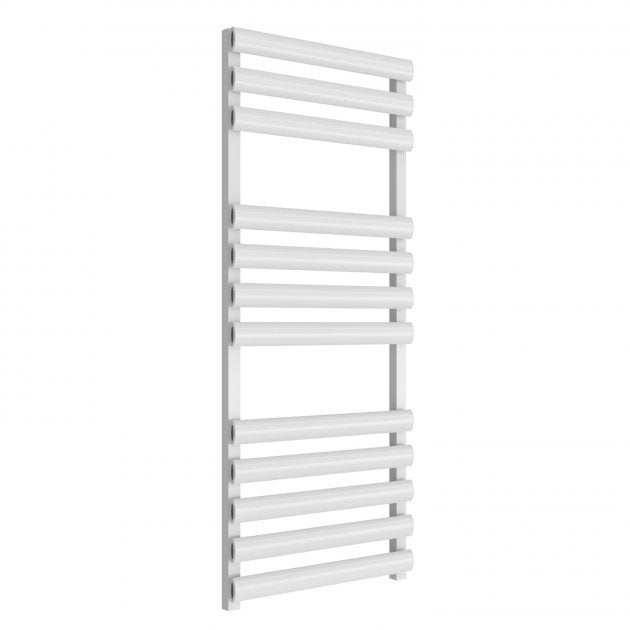 Reina Veroli Modern Designer Heated Straight Towel Rail 1190mm High x 480mm Wide - White - A-VRL1195W