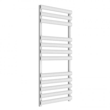 Reina Veroli Modern Designer Heated Straight Towel Rail 1190mm High x 480mm Wide - White - A-VRL1195W