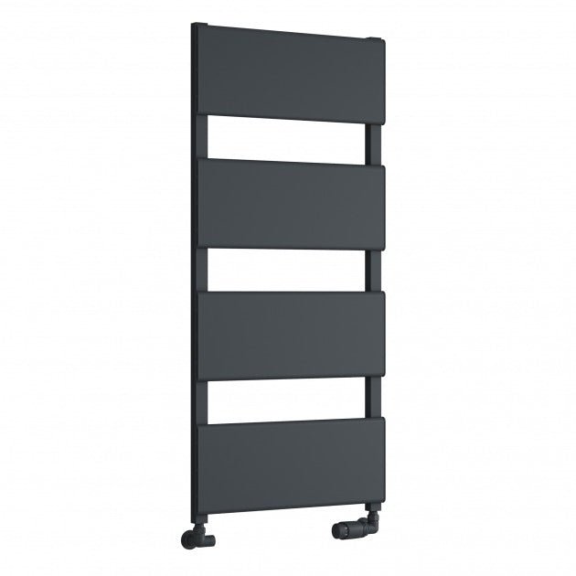Reina Vivaro 1100mm High x 490mm Wide Designer Heated Towel Rail - Anthracite - A - VVR110A - TAP 'N' SHOWER