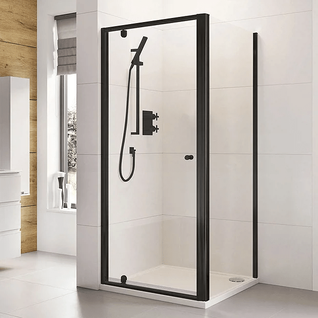Roman Haven6 Matt Black 760mm x 1900mm Side Panel for Shower Doors - H3R76CB - TAP 'N' SHOWER