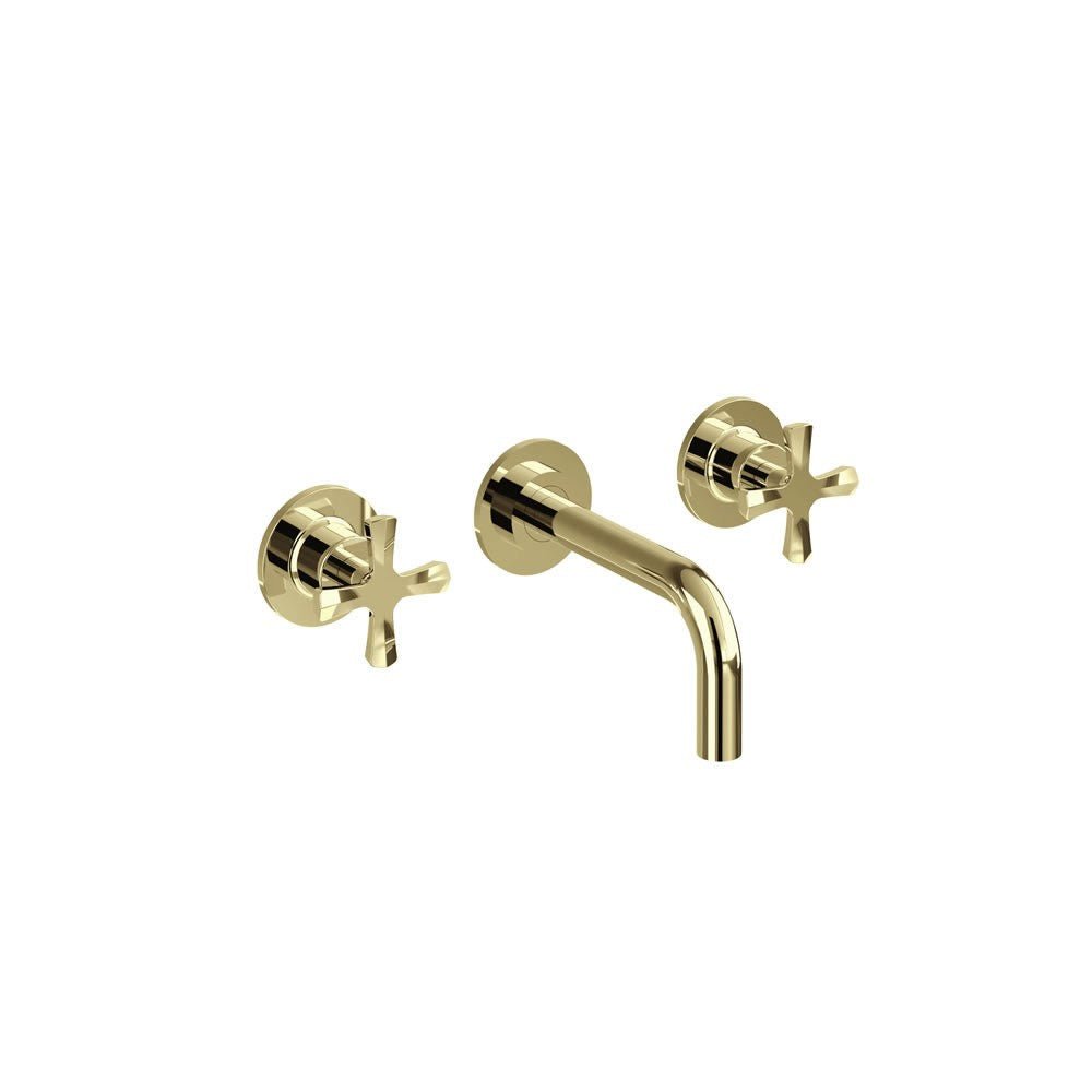 Burlington Riviera 3 Tapholes Wall Mounted Basin Mixer - Gold - RIV1GOLD - TAP 'N' SHOWER