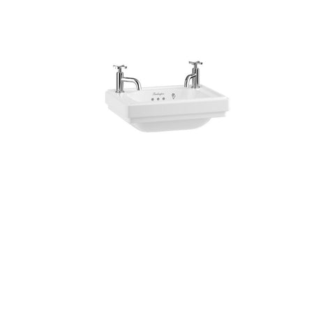 Burlington Riviera 2 Tapholes Cloakroom Basin 450 x 320mm - White - RIV82TH - TAP 'N' SHOWER