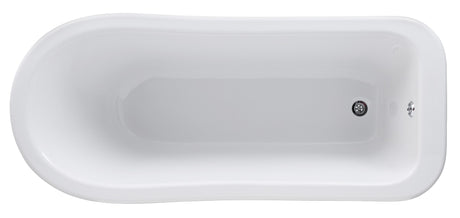 Launde Abbey Single Ended Slipper Freestanding Bath 1500mm - No Leg Set - White - TAP 'N' SHOWER