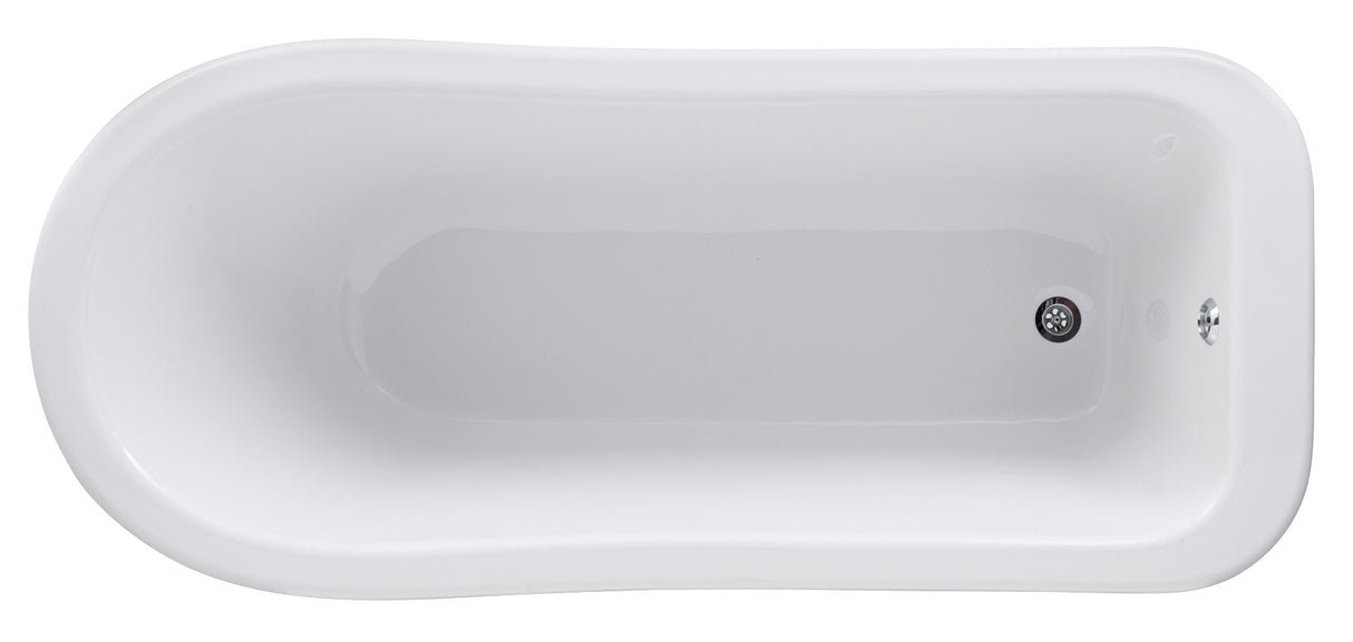 Launde Abbey Single Ended Slipper Freestanding Bath 1700mm - No Leg Set - White - TAP 'N' SHOWER