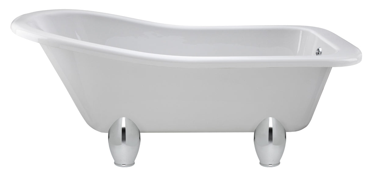 Launde Abbey Single Ended Freestanding Slipper Bath with Deacon Leg Set 1500mm - White - TAP 'N' SHOWER