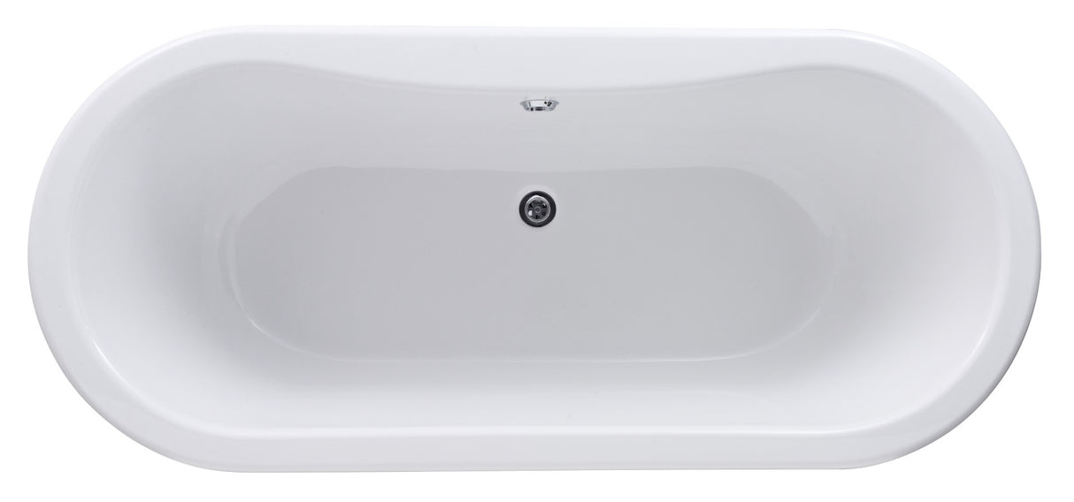 Launde Abbey Double Ended Freestanding Bath No Leg Set 1700mm - White - TAP 'N' SHOWER