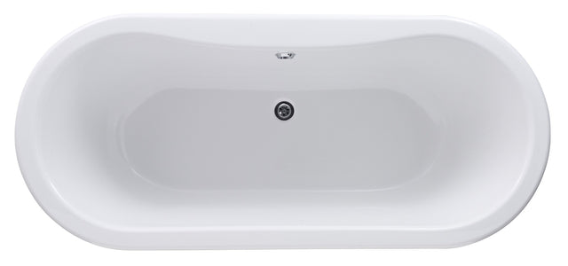Launde Abbey Double Ended Freestanding Bath No Leg Set 1700mm - White - TAP 'N' SHOWER
