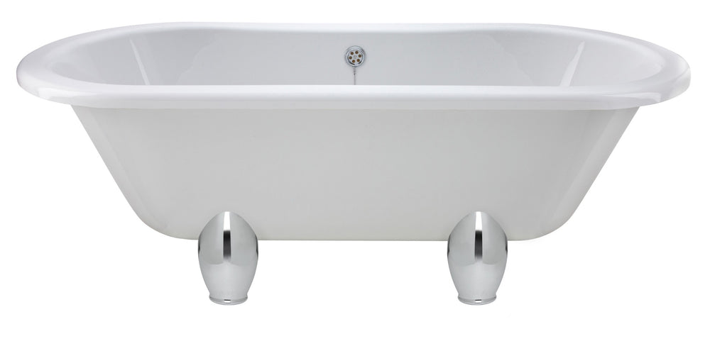 Launde Abbey Double Ended Freestanding Bath Deacon Leg Set 1500mm - White - TAP 'N' SHOWER