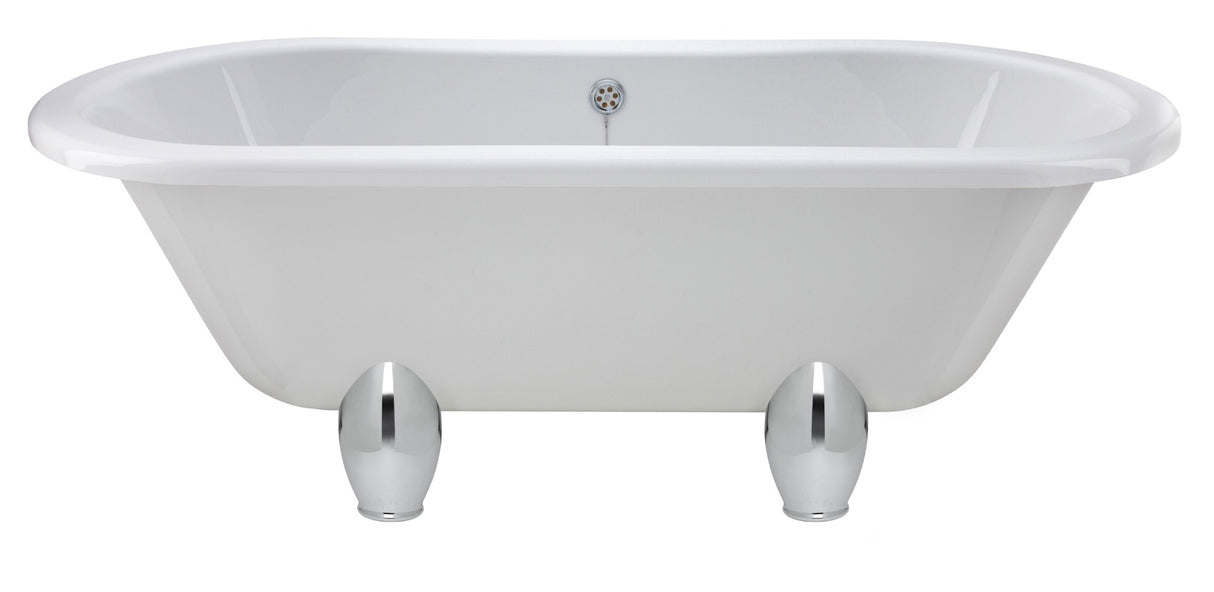 Launde Abbey Double Ended Freestanding Bath Deacon Leg Set 1500mm - White - TAP 'N' SHOWER