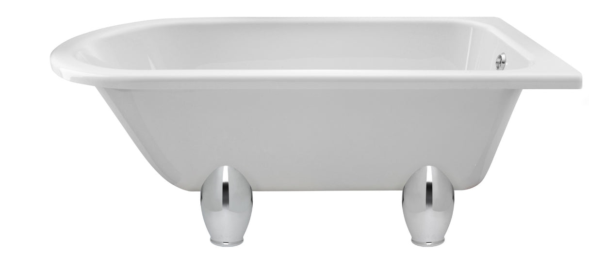 Launde Abbey Single Ended Freestanding Shower Bath Deacon Leg Set 1500mm - White - TAP 'N' SHOWER