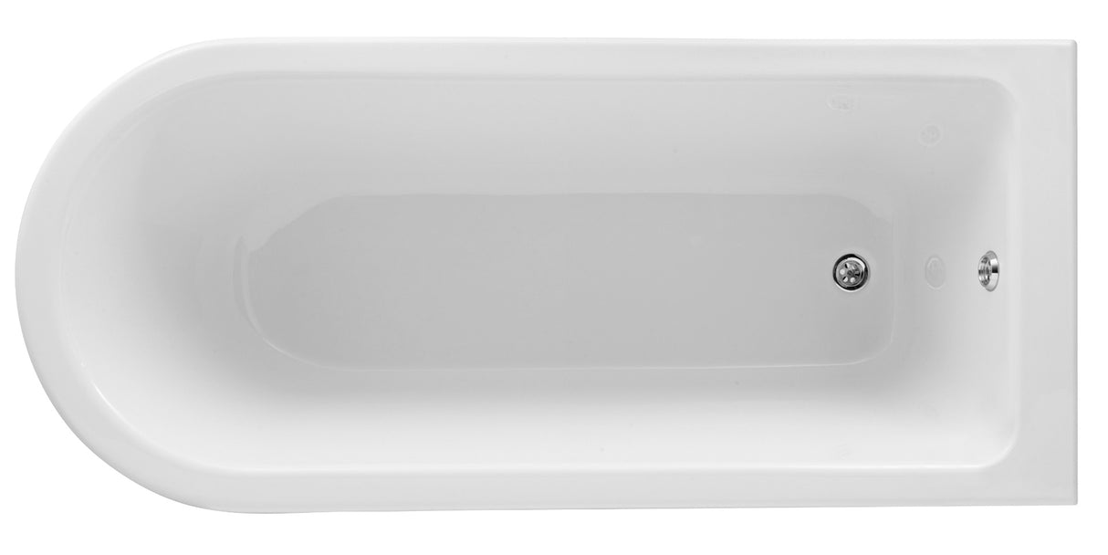 Launde Abbey Freestanding Shower Bath No Leg Set 1700mm - White - TAP 'N' SHOWER