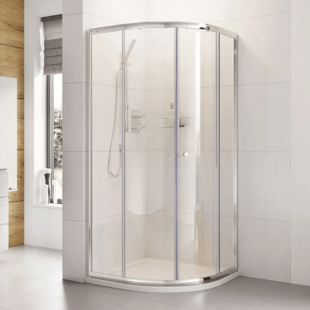 Roman Haven 900mm x 900mm x 1900mm Chrome Two Door Quadrant Shower Enclosure - H3Q8CS - TAP 'N' SHOWER