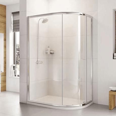 Roman Haven One Door 1200mm x 800mm x 1900mm Offset Quadrant Chrome Shower Enclosure - H3SQ812CS - TAP 'N' SHOWER