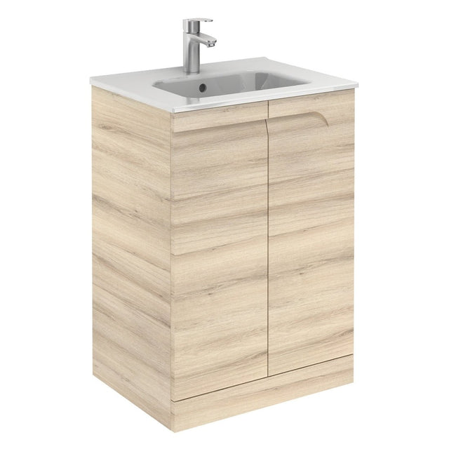 Royo Vitale Floor Standing Basin Unit 600mm - Oak - RO125230 - TAP 'N' SHOWER