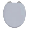 Burlington Grey Soft Close Toilet Seat with Chrome Hinges - S46